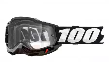 Motociklininko akiniai 100% Procentas modelis Accuri 2 Enduro Moto spalva juoda dvigubas skaidrus stiklas-1