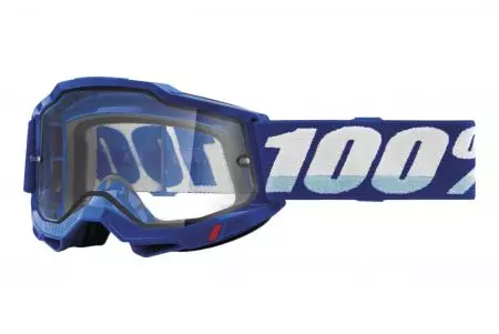 Occhiali moto 100% Percent modello Accuri 2 Enduro Moto colore blu doppio vetro trasparente - 50015-00002