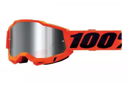 Motocikla brilles 100% Percent modelis Accuri 2 krāsa oranžs stikls sudraba spogulis - 50014-00004