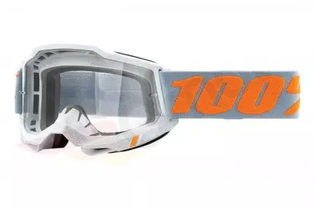 Motocikla brilles 100% Percent modelis Accuri 2 Speedco krāsa pelēka/oranža caurspīdīgs stikls-1