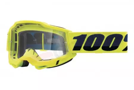 Ochelari de protecție pentru motociclete 100% Percent model Accuri 2 galben, sticlă transparentă - 50013-00003