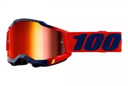 Motociklininko akiniai 100% Percent modelis Accuri 2 Kearny spalva raudona/juoda stiklas raudonas veidrodis-1