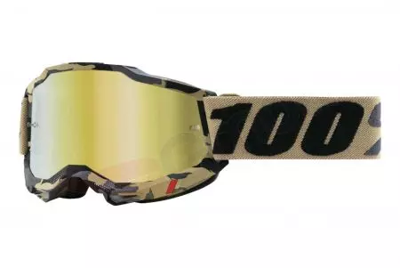 Motocyklové okuliare 100% Percent model Accuri 2 Tarmac kamufláž farba zlaté sklo-1