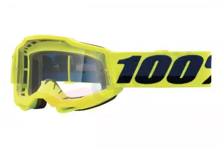 Gogle motocyklowe 100% Procent model Accuri 2 Youth żółty szybka przeźroczysta-1