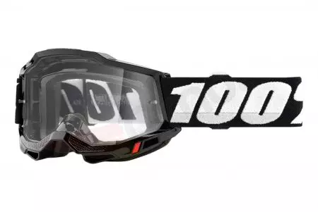 Ochelari de protecție pentru motociclete 100% Percent model Accuri 2 OTG culoare negru sticlă transparentă-1