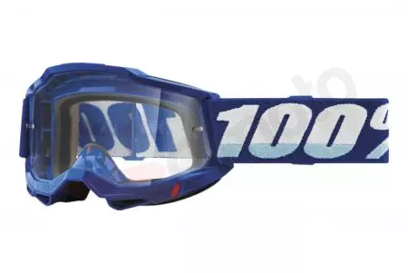 Motociklininko akiniai 100% procentų modelis Accuri 2 OTG mėlynas skaidrus stiklas-1