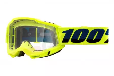 Motorcykelbriller 100% procent model Accuri 2 OTG gult gennemsigtigt glas - 50224-101-04