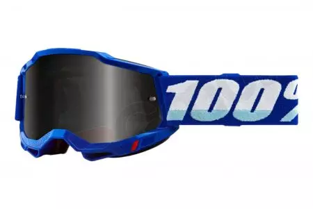 Óculos de proteção para motociclistas 100% Percentagem modelo Accuri 2 Sand cor azul/branco vidro fumado-1