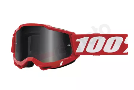 Óculos de proteção para motociclistas 100% Percentagem modelo Accuri 2 Sand cor vermelho/branco vidro fumado-1