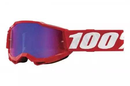 Motoros szemüveg 100% százalékos modell Accuri 2 Youth szín piros üveg kék tükör-1
