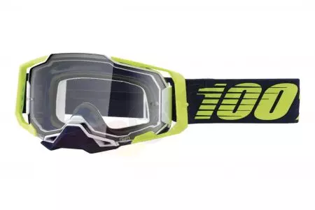 Motorcykelbriller 100% procent model Armega Deker farve sort/gul klart glas-1