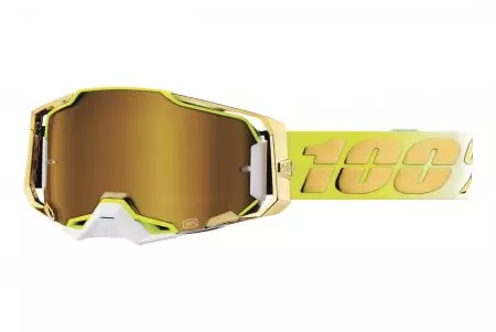 Motorcykelbriller 100% procent model Armega Feelgood guld/gul fluo glas guld farve-1
