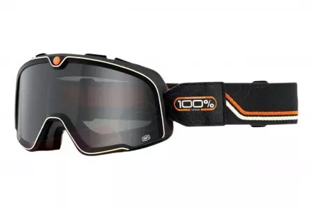Motocyklové brýle 100% procento model Barstow Arstow Team Speed barva černá sklo stříbrné zrcátko