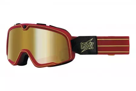 Motorbril 100% Procent model Barstow Cartier kleur rood/zwart/goud windscherm goud-1