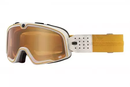 Motocyklové brýle 100% procento Barstow Oceanside model bílá/oranžová barva oranžová čočka-1