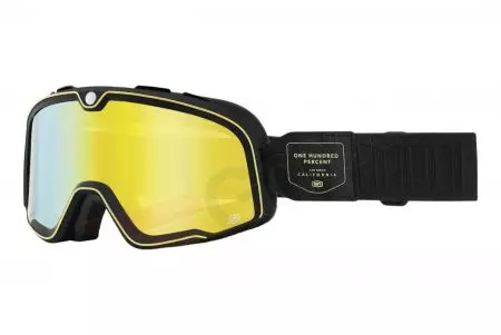 Motocikla brilles 100% Percent modelis Barstow Caliber melna krāsa dzeltens stikls-1