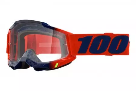 Motorcykelbriller 100% procent model Accuri 2 Kearny farve rød/sort klart glas-1