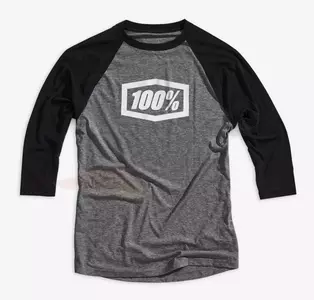 Koszulka 100% Procent model Essential 3/4 kolor czarny/szary M - 35009-057-11