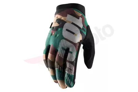 Γάντια μοτοσυκλέτας 100% Percent Brisker softshell χρώμα μαύρο/καμπαρντίνα XL-1