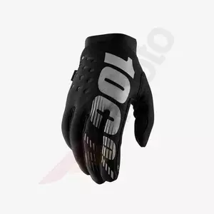Motociklininko pirštinės 100% Percent Brisker softshell spalva juoda/pilka L - 10016-057-12