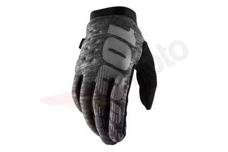 Motoristične rokavice 100% Percent Brisker softshell barva siva/črna L-1
