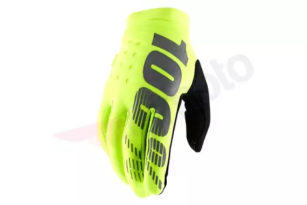 Mănuși de motocicletă 100% Percent Brisker softshell galben fluo L-1