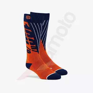 Čarape 100% Percent Cross Torque, narančasto/plave S/M - 24007-214-17