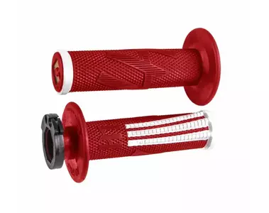 Punhos de guiador Odi Emig Pro V2 Lock-On com adaptadores vermelho e branco-1
