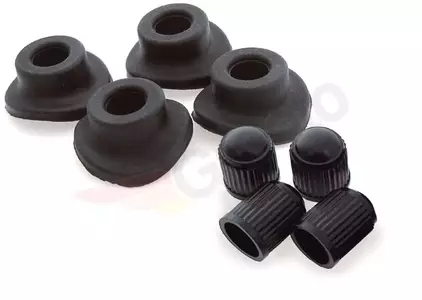 Bult svarta gummiband för ventil plus kåpor-2