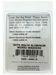 Parafuso M18 alumínio ultraleve arruelas 10pc prata-4