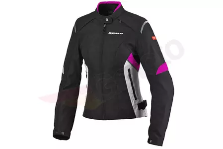 Spidi Flash Tex Lady ženska motoristička jakna od tekstila, crna i roza XXS-1