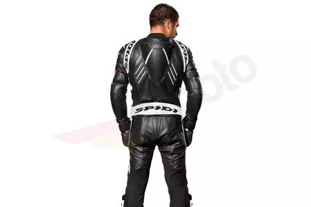 Fato de motociclista Spidi Track Wind Pro de uma peça em couro preto e branco 48-3