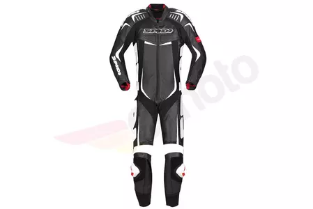 "Spidi Track Wind Pro" vientisas odinis motociklininko kostiumas juodai baltas 50-1