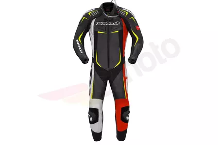 "Spidi Track Wind Pro" vientisas odinis motociklininko kostiumas juodos, baltos ir raudonos spalvų 46-1