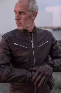 Spidi Garage chaqueta de moto de cuero marrón oscuro 50-5