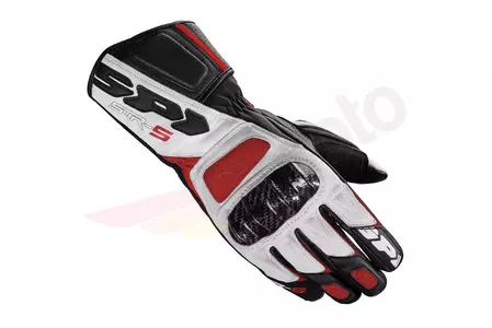 Rękawice motocyklowe Spidi STR-5 czarno-biało-czerwone M-1