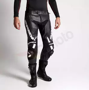 Spidi RR Pro Warrior negro y blanco de cuero pantalones de moto 52-3