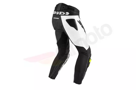 Calças de motociclismo em couro preto-branco-fluo Spidi RR Pro Warrior 54-2