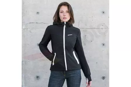 Jachetă de motocicletă din material textil pentru femei Spidi Hoodie Armour Lady negru și alb M-4