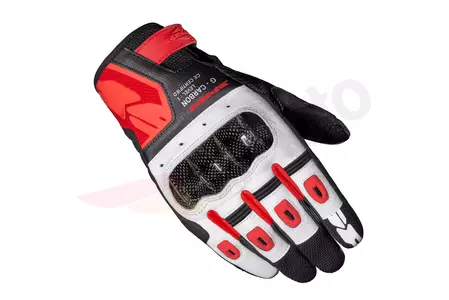 Spidi G-Carbon Motorradhandschuhe schwarz, weiß und rot S-1