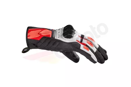 Gants de moto Spidi G-Carbon noir, blanc et rouge S-2