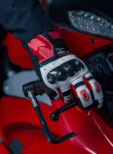 Rękawice motocyklowe Spidi G-Carbon czarno-biało-czerwone S-4