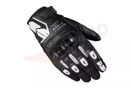 Mănuși de motocicletă Spidi G-Carbon negru și alb M-1
