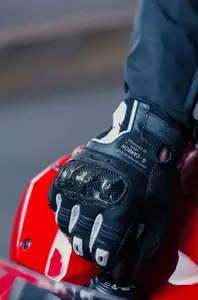 Mănuși de motocicletă Spidi G-Carbon negru și alb M-6