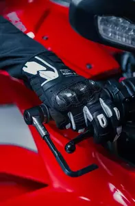 Mănuși de motocicletă Spidi G-Carbon negru și alb M-7
