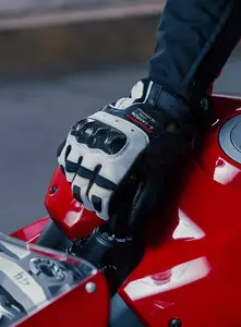 Mănuși de motocicletă Spidi G-Carbon alb și negru M-5