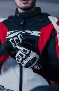 Γάντια μοτοσικλέτας Spidi G-Carbon λευκά και μαύρα XL-4