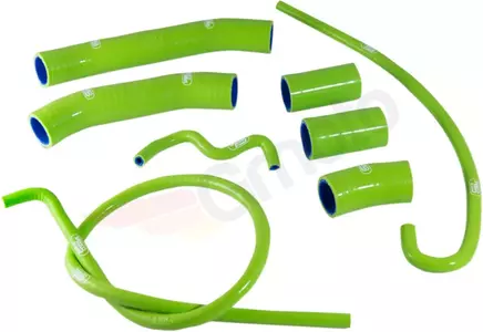 Комплект зелени силиконови маркучи за радиатора Samco - KAW-81-GN