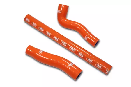 Комплект оранжеви силиконови маркучи за радиатора Samco - KTM-105-OR