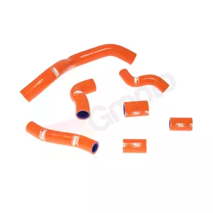 Комплект оранжеви силиконови маркучи за радиатора Samco-2